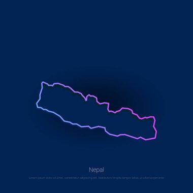 Nepal ülke mavi Presentaion arka plan harita. Vektör çizim