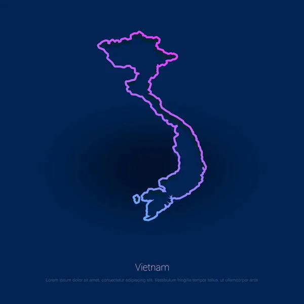 Vietnam Země Mapa Modré Pozadí Prezentace Vektorové Ilustrace — Stockový vektor