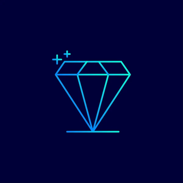 Ícone Plano Diamante Vetor Ilustração — Vetor de Stock