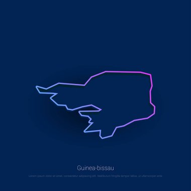 Gine-Bissau ülke mavi Presentaion arka plan harita. Vektör çizim