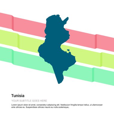 Tunus harita tasarımı ile beyaz arka plan vektör