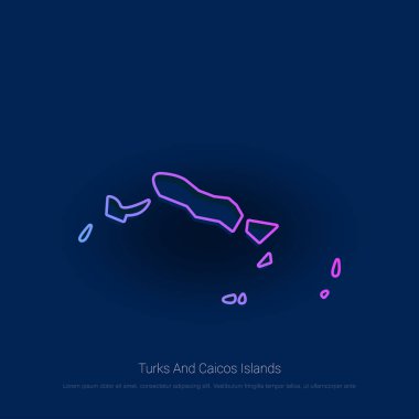Turks ve Caicos Adaları ülke mavi Presentaion arka plan harita. Vektör çizim