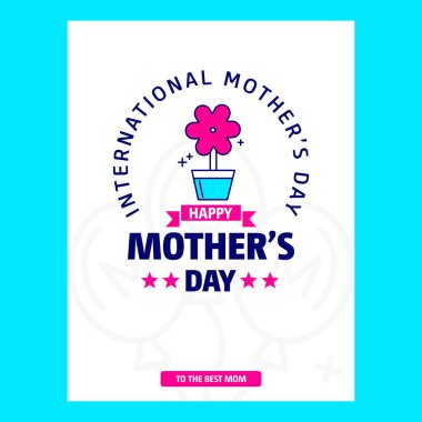 mutlu anneler günü, vektör çizim 