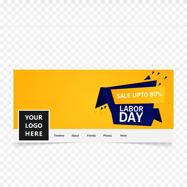 Labour Day Facebook Cover Yellow Background Vector — Stock Vector