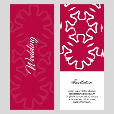 Düğün kartları tasarım şablonu, vektör çizim  
