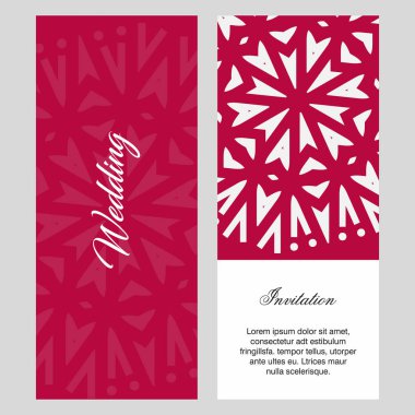 Düğün kartları tasarım şablonu, vektör çizim  