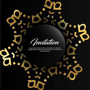 Düğün kartı tasarım şablonu, illüstrasyon vektör   