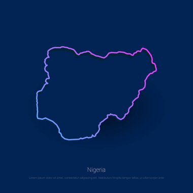 Nijerya ülke göster mavi Presentaion arka plan