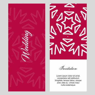 Düğün kartları tasarım şablonu, vektör çizim  