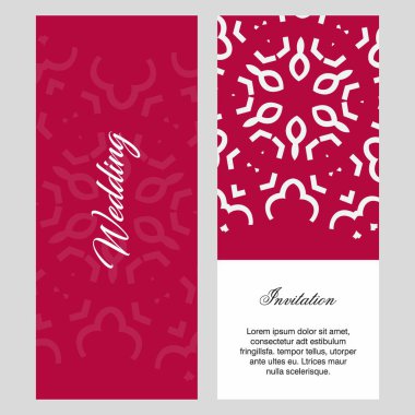 Kart şablonu zarif tasarımı ile düğün, illüstrasyon vektör  