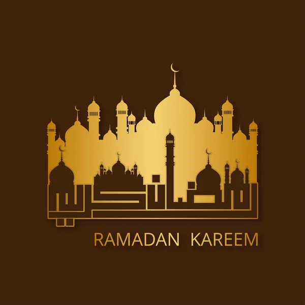 Ramadan Mubarak Diseño Tipográfico Ilustración Vectorial — Vector de stock