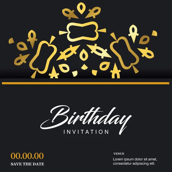 Conception Carte Invitation Anniversaire Illustration Vectorielle — Image vectorielle
