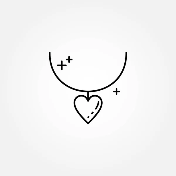 Tvaru Srdce Náhrdelník Ikonu Vektor Ilustrace — Stockový vektor