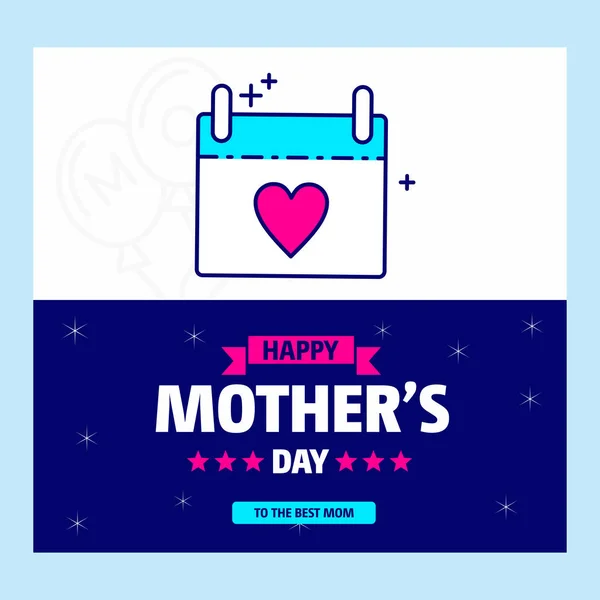 Happy Mother Day Greeting Card Vector Illustration — Stock Vector
