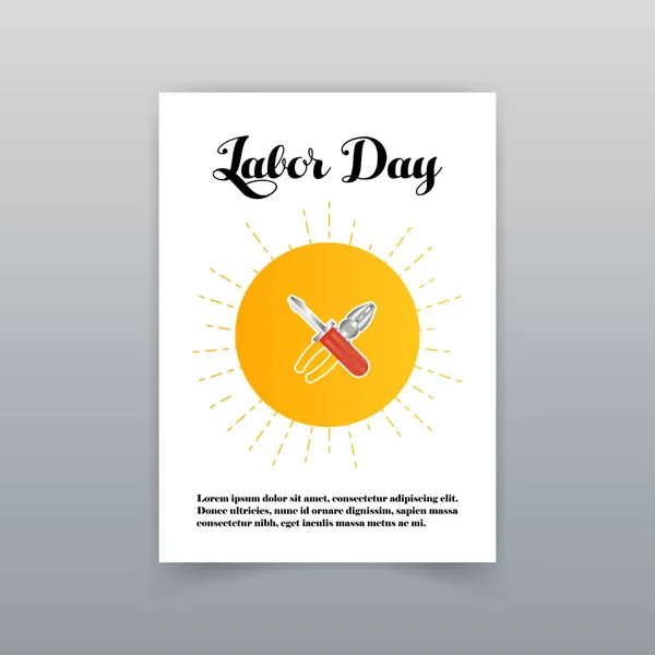 Diseño Creativo Tarjeta Tipográfica Del Día Del Trabajo Ilustración Del — Vector de stock