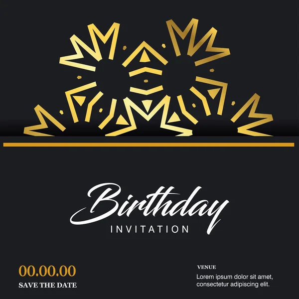 Birthday Invitation Card Design Vector Illustration — Stock Vector