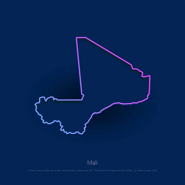 Mali Mapa País Azul Apresentação Fundo — Vetor de Stock