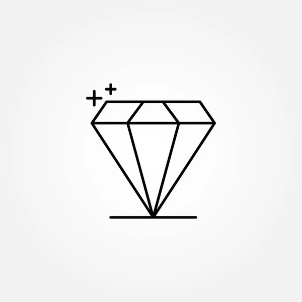 Ícone Plano Diamante Vetor Ilustração — Vetor de Stock