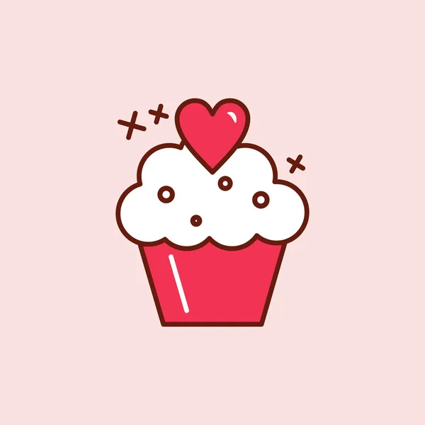 Cupcake Muffin Icon Vector Illustration — Stock Vector