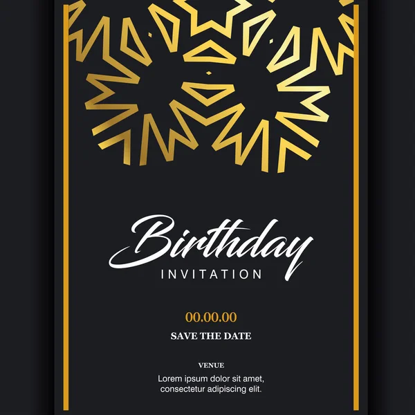 Diseño Tarjeta Invitación Cumpleaños Ilustración Vectorial — Archivo Imágenes Vectoriales