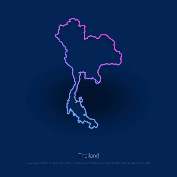 Tailandia Mapa Del País Blue Presentaion Fondo — Archivo Imágenes Vectoriales