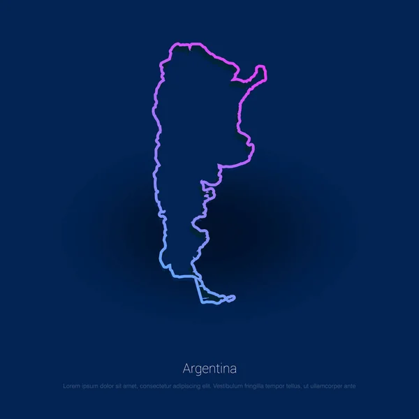 Argentina Mapa Del País Sobre Fondo Azul Presentación — Archivo Imágenes Vectoriales