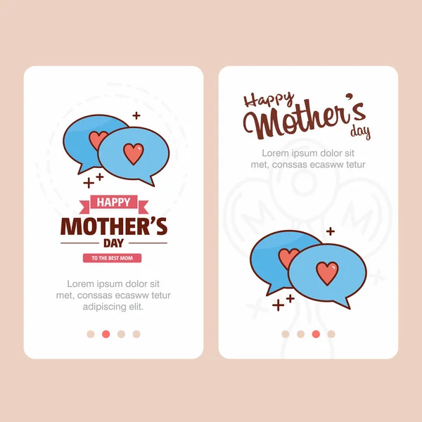 Dekorative Glückwunschkarten Zum Muttertag Mit Schriftzug Vektor Illustration — Stockvektor