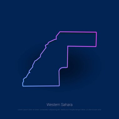 Batı Sahra ülke haritada mavi Presentaion arka plan