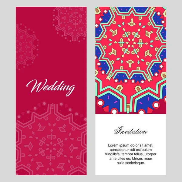 Elegáns Ünnepi Esküvői Kártyák Tervezése — Stock Vector