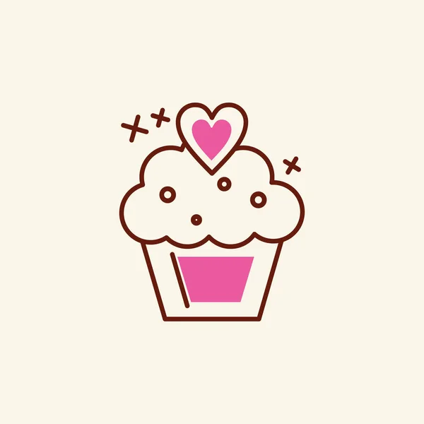 Cupcake Muffin Icon Vector Illustration — Stock Vector