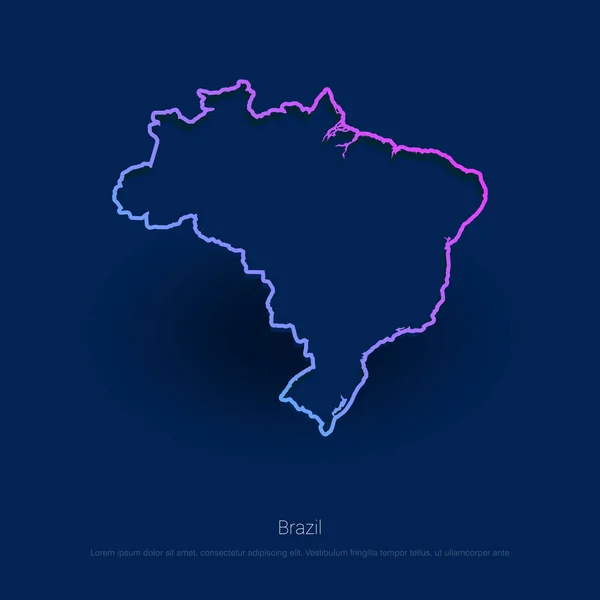 Brasil Mapa País Blue Presentaion Fundo — Vetor de Stock
