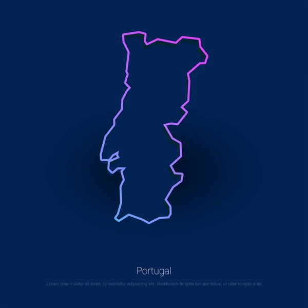 Portogallo Mappa Del Paese Blue Presentaion Background — Vettoriale Stock