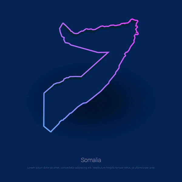 Somalia Mapa Del País Antecedentes Presentación Azul — Vector de stock