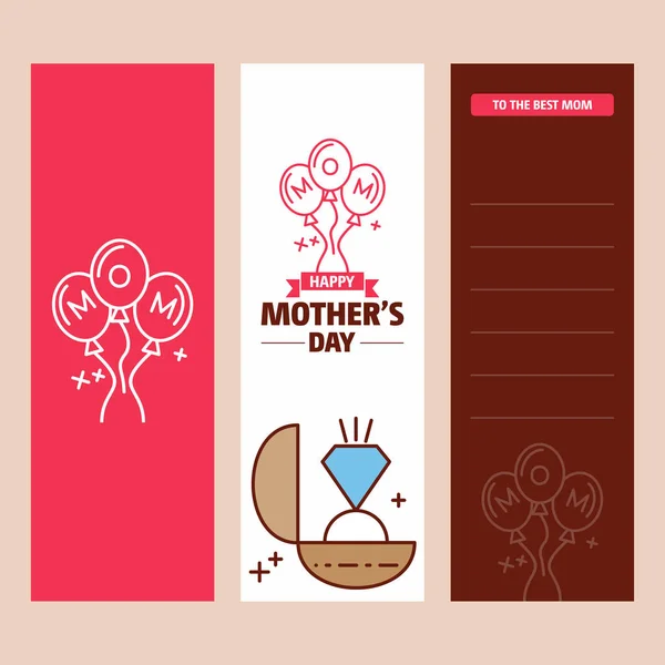 Πρότυπο Κάρτες Την Ημέρα Ευτυχισμένη Μητέρα Εικονογράφηση Διάνυσμα — Διανυσματικό Αρχείο