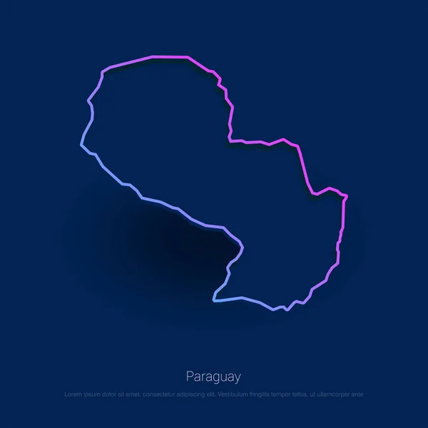 Χώρα Παραγουάη Χάρτης Μπλε Φόντο Presentaion — Διανυσματικό Αρχείο