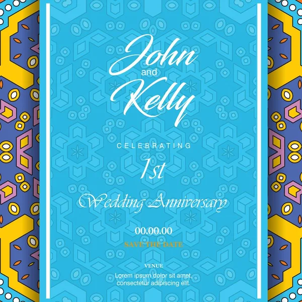 Elegante Diseño Tarjeta Boda Festiva — Vector de stock