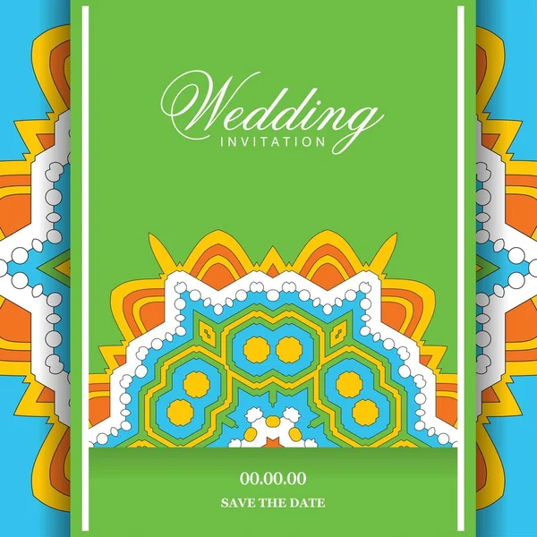 Elegante Diseño Tarjeta Boda Festiva — Vector de stock