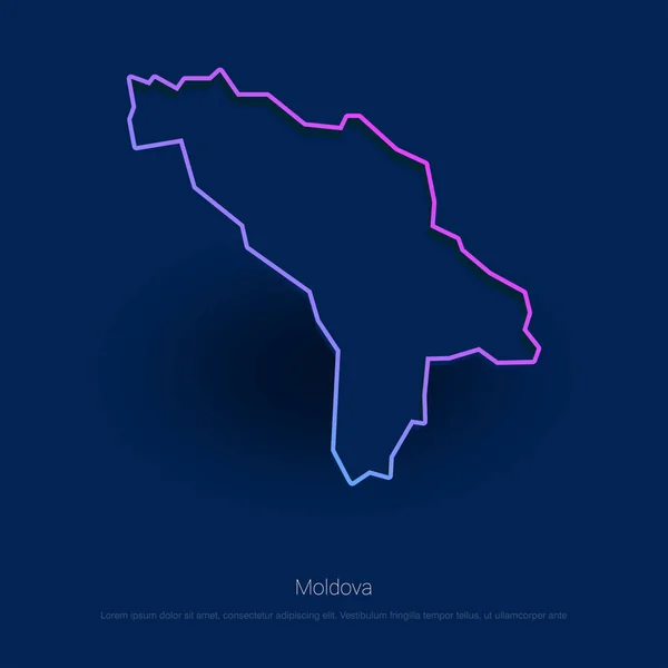 Moldova Mappa Del Paese Blue Presentaion Background — Vettoriale Stock