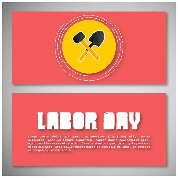 Labour Day Cards Typography Pink Theme — Stock Vector