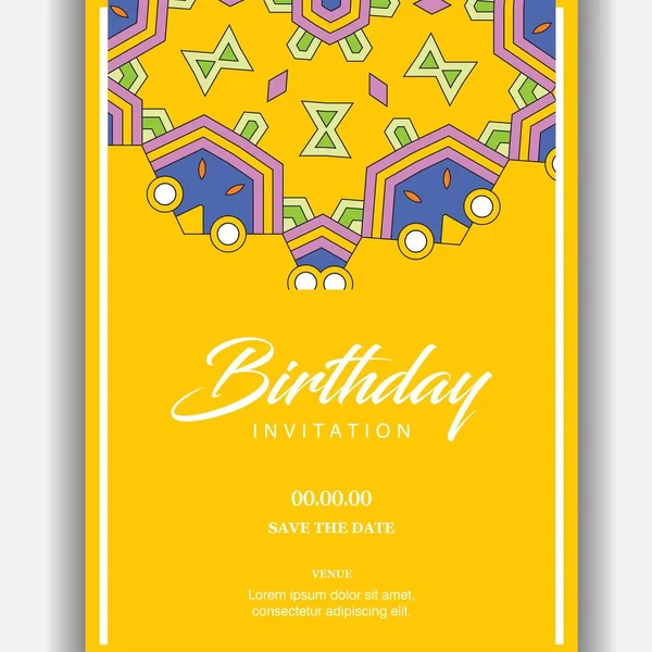 Happy Birthday Typographic Design Unique Style — Stock Vector