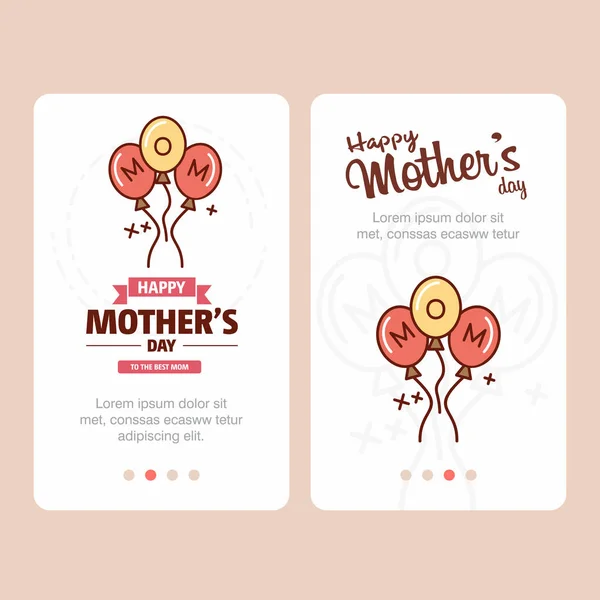 Dekorative Glückwunschkarten Zum Muttertag Mit Schriftzug Vektor Illustration — Stockvektor