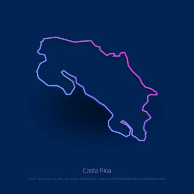 Kosta Rika ülke göster mavi Presentaion arka plan