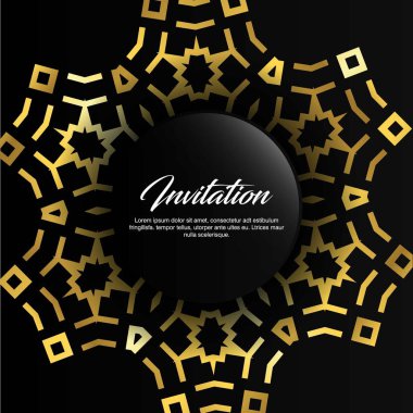 Düğün töreni kartı ile zarif çizmek ve tipografi siyah arka plan üzerine 