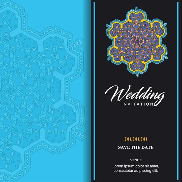 Elegante Diseño Tarjeta Boda Festiva — Vector de stock