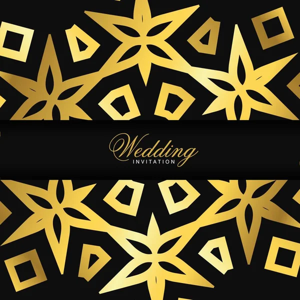 Carte Mariage Avec Design Créatif Style Élégant Sur Fond Noir — Image vectorielle