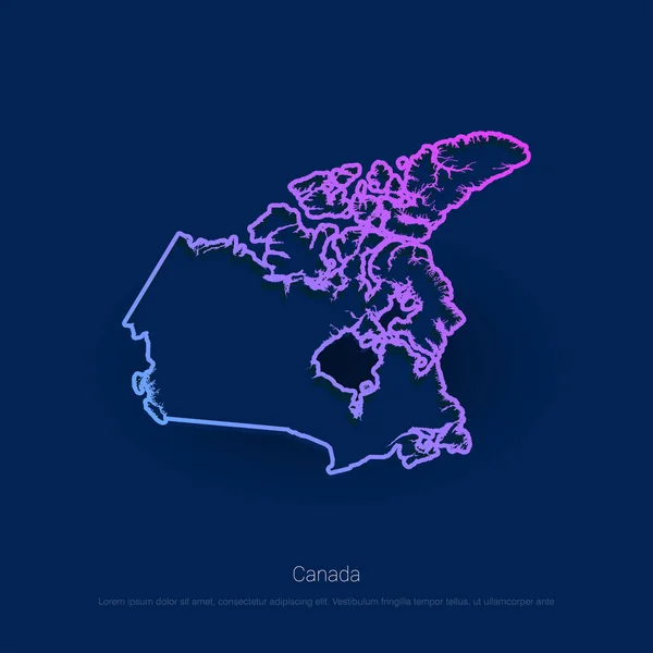 Kanada Ország Megjelenítése Kékre Presentaion — Stock Vector
