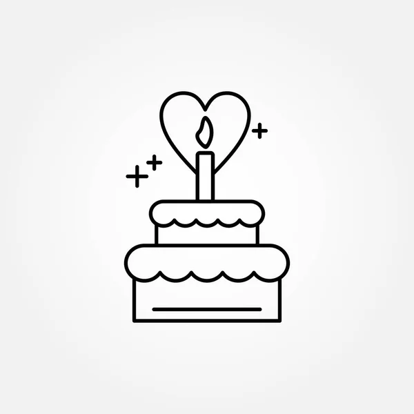 Icona Della Torta Compleanno Vettore Illustrazione — Vettoriale Stock