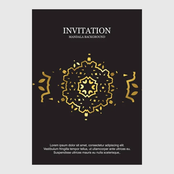 Wedding Card Creative Design Elegant Style Black Background — Stock Vector