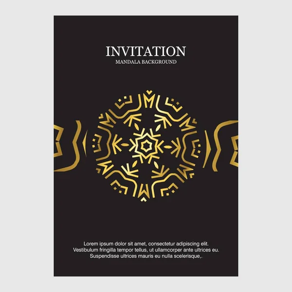 Wedding Card Creative Design Elegant Style Black Background — Stock Vector