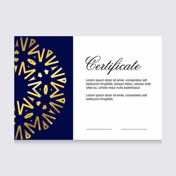 Certificato Design Creativo Vettore — Vettoriale Stock